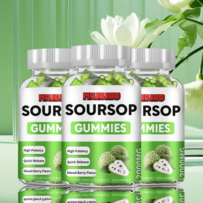 Soursop Graviola Gummies 2000mg, 60 Count Antioxidant Supplement for Men & Women, Supports Digestion & Immune Health