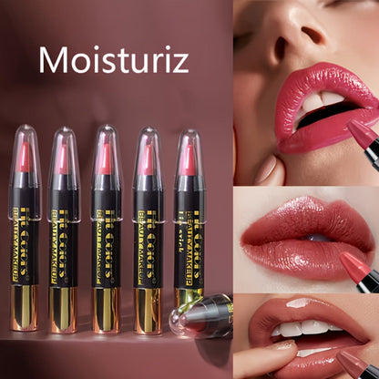 Glossy Crayon Lipstick Set 6 Pack Nourishing Lip Color, for Makeup, Travel and Everyday Vanity Use