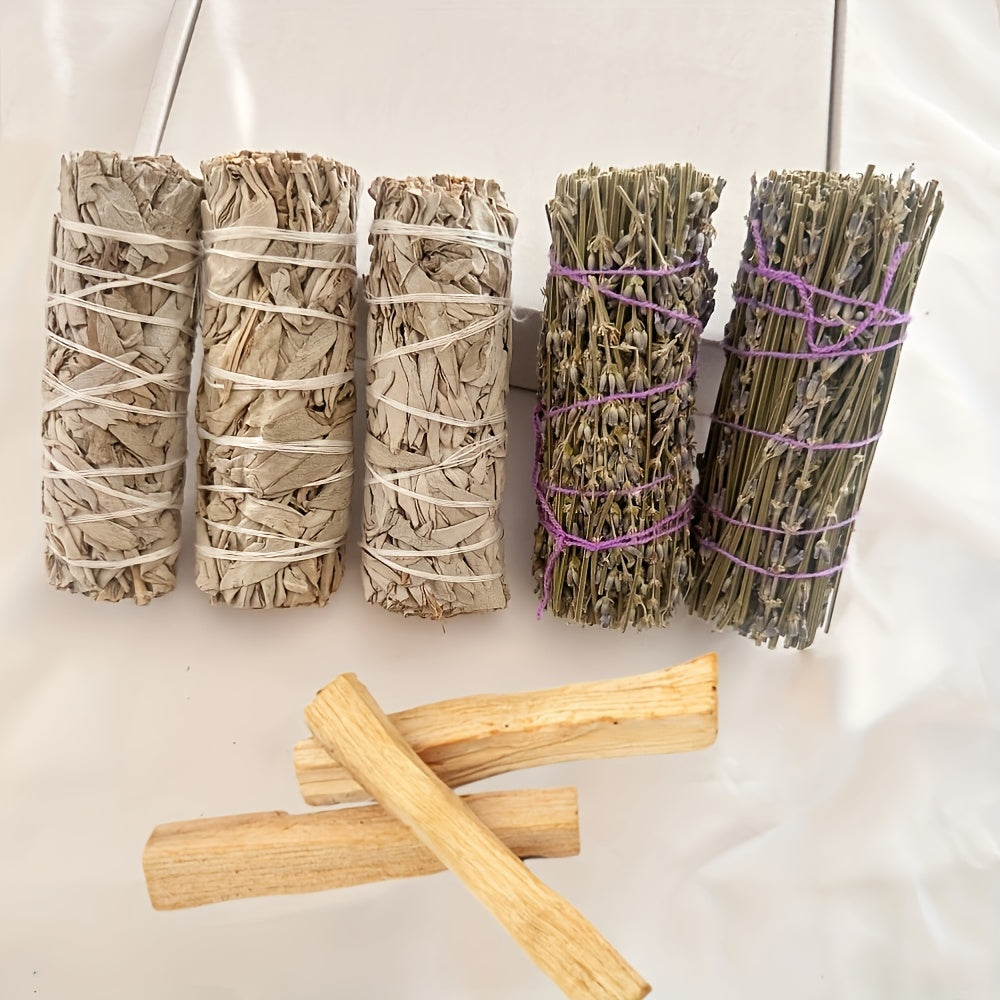 Palo Santo Sticks White Sage Lavender Aromatherapy Incense Set Peruvian Palo Santo for Entryways, Bedrooms and Living Spaces