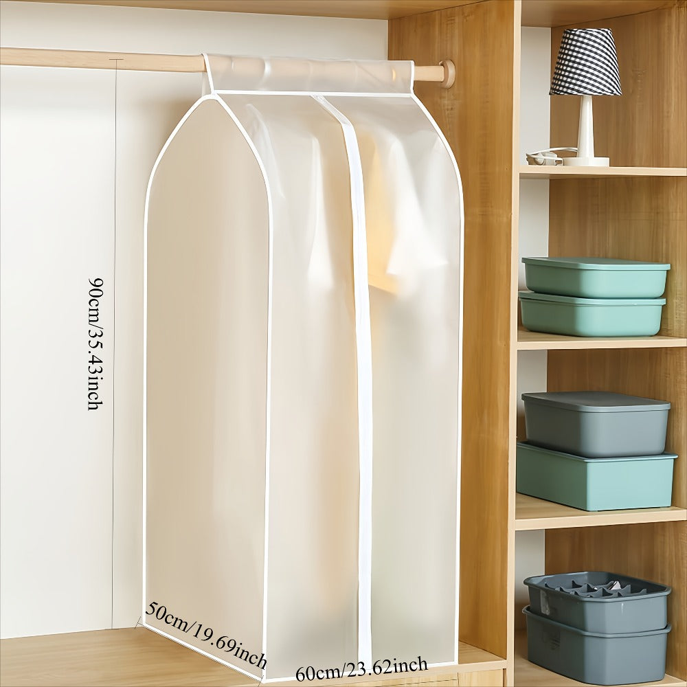 Garment Bag Clothes Dust Cover – Translucent PEVA Waterproof Hanging Storage Bag for Coat Dress Suit, Thickened Washable, Multiple Sizes