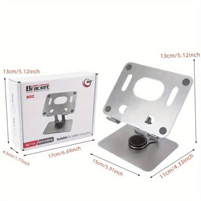 Black or Silver Rotating Tablet Stand with Foldable Metal Desktop Base and 17 × 15 × 11 cm Package Dimensions