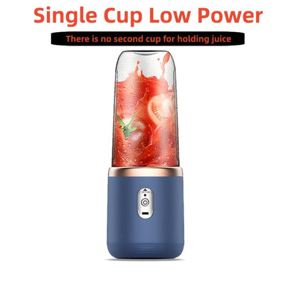 Portable Blender Juicer Double Cup 1500mAh Rechargeable, Food-Grade ABS Multifunctional Fruit Vegetable Juicer