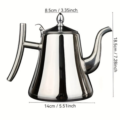 Stainless Steel Tea Kettle with Filter, Tea Pot Coffee Pot Cold Water Pitcher for Home Hotel Restaurant