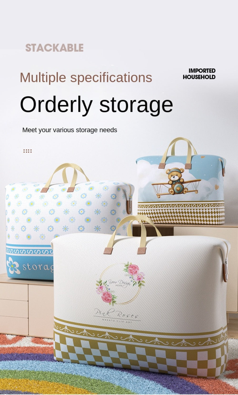 Large Capacity Moisture-Proof Storage Bag for Blankets, Clothes & Bedding – Extra Large Organizer Bag for Moving