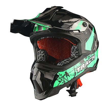 Motorcycle Helmet 1STORM Dirt-Bike Full-Face Shell with Peak Visor, XS-XXL Sizes, Padded Liner and Graphic Styles