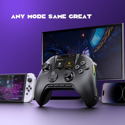 Hall Effect Wireless Gaming Controller V2 Black, Interactive Screen, RGB Lighting, Remappable Buttons