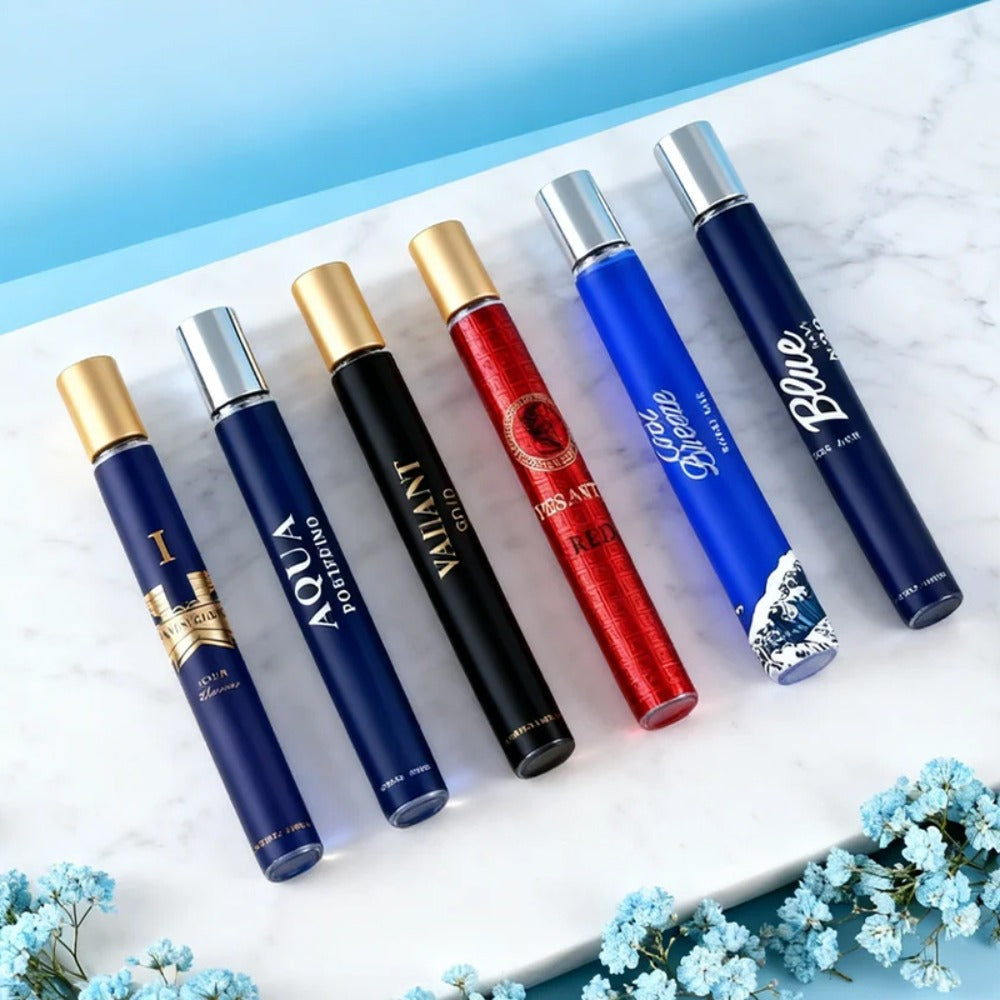 Eau de Toilette Six-Piece Fragrance Spray Set for Men with 35ml Bottles in Mixed Color Boxes