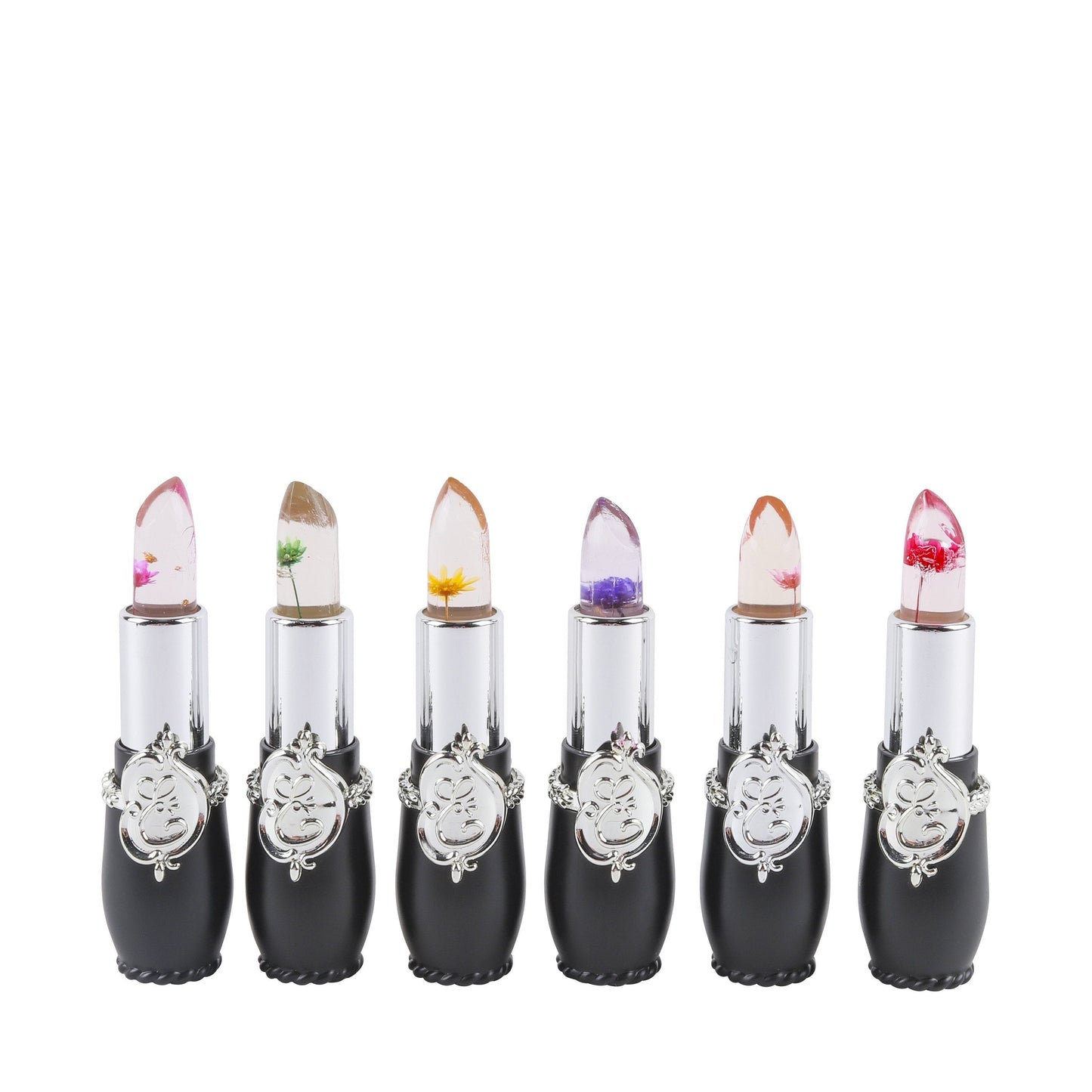 Color Changing Lip Balm Set 6PCS Flower Jelly Lipstick Thermostat Tinted Peach Flavor, for Makeup, Travel and Everyday Vanity Use