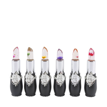 Color Changing Lip Balm Set 6PCS Flower Jelly Lipstick Thermostat Tinted Peach Flavor, for Makeup, Travel and Everyday Vanity Use