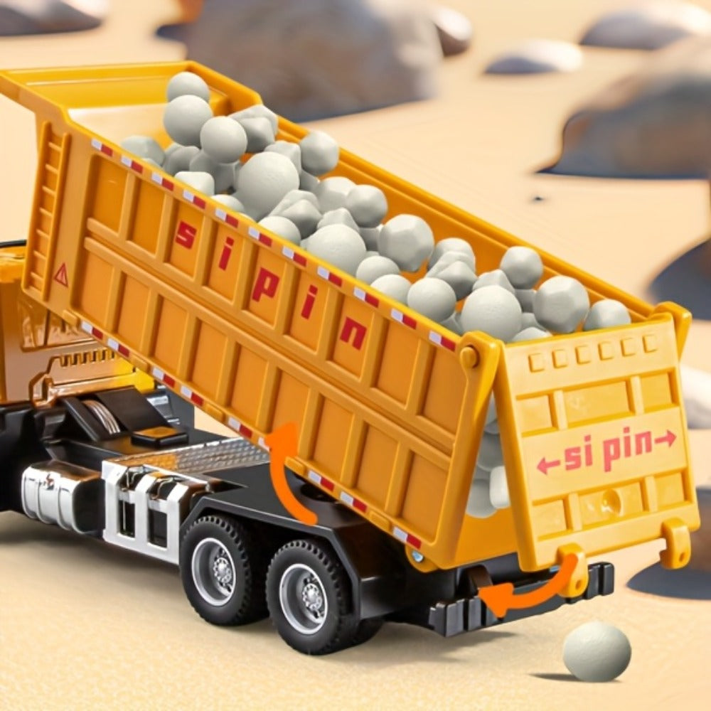 Die-Cast Construction Vehicle Toy Set, Mini Alloy Excavator, Dump Truck, Cement Mixer & Crane Trucks for Toddlers Boys Ages 3+