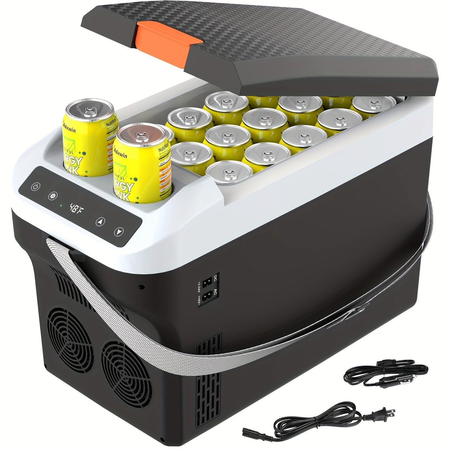 Portable Car Refrigerator Cooler & Warmer, 12V/24V DC & 120V AC Thermoelectric Fridge with Dual-Core Cooling