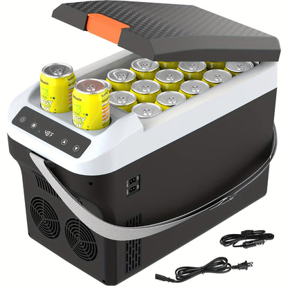 Portable Car Refrigerator Cooler & Warmer, 12V/24V DC & 120V AC Thermoelectric Fridge with Dual-Core Cooling