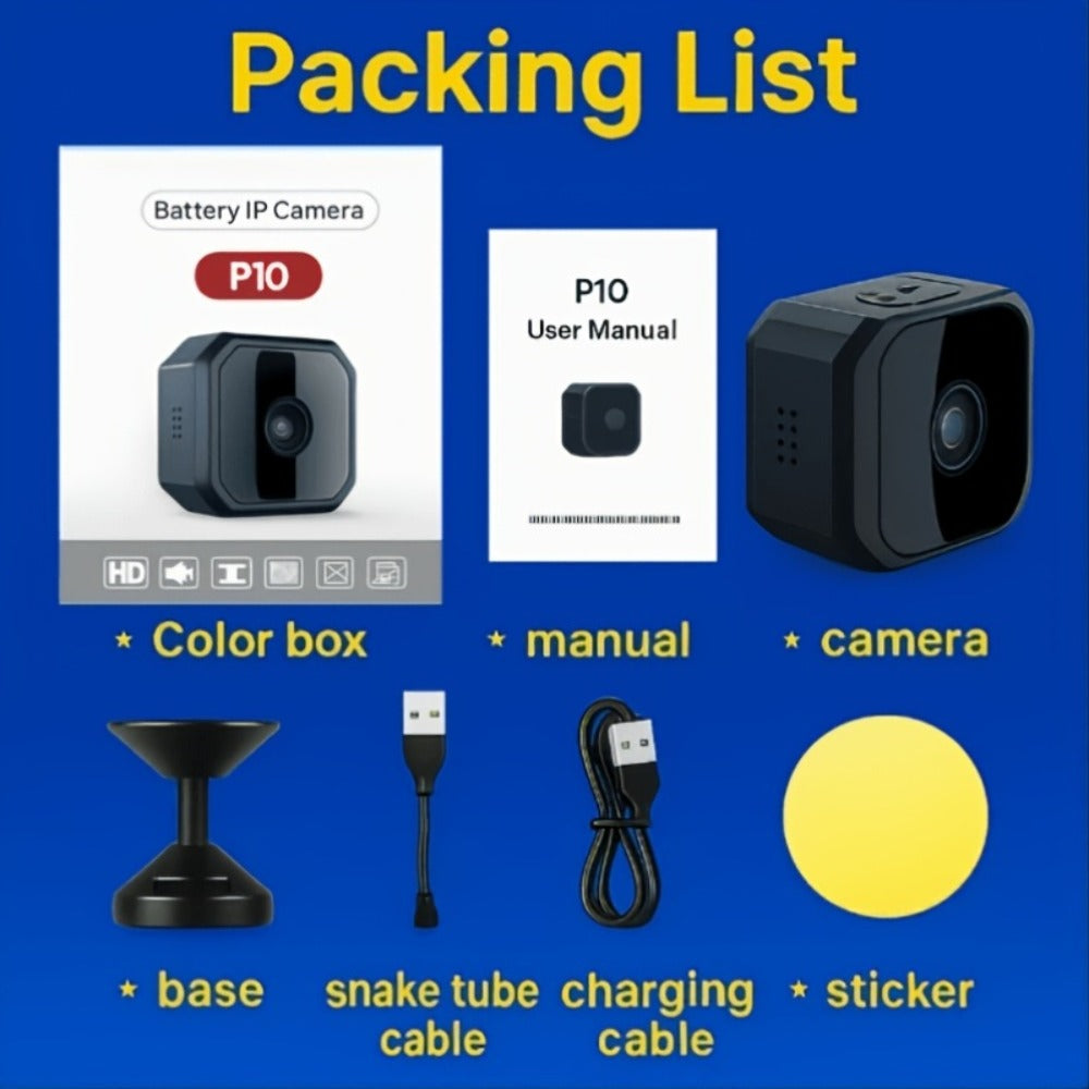 Wireless Security Camera Rechargeable Battery, No WiFi No Internet AP Hotspot, IR Night Vision, Two-Way Audio