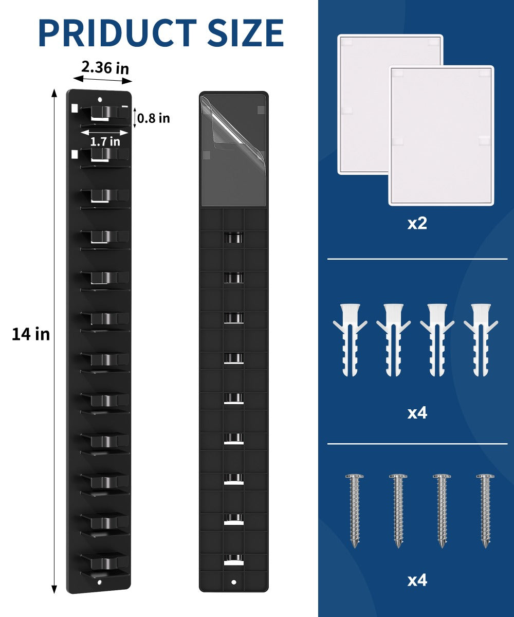 Hat Organizer Wall Mounted 2-Pack, 24-Cap Storage Hooks, Adhesive or Drill Install, Closet Entryway Bedroom Hat Rack