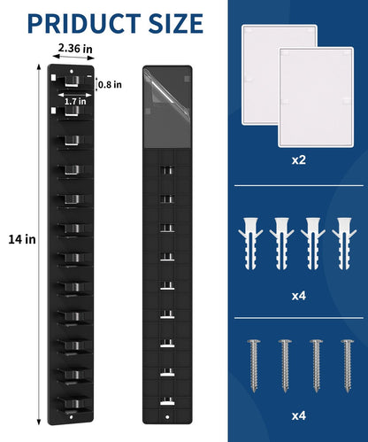 Hat Organizer Wall Mounted 2-Pack, 24-Cap Storage Hooks, Adhesive or Drill Install, Closet Entryway Bedroom Hat Rack