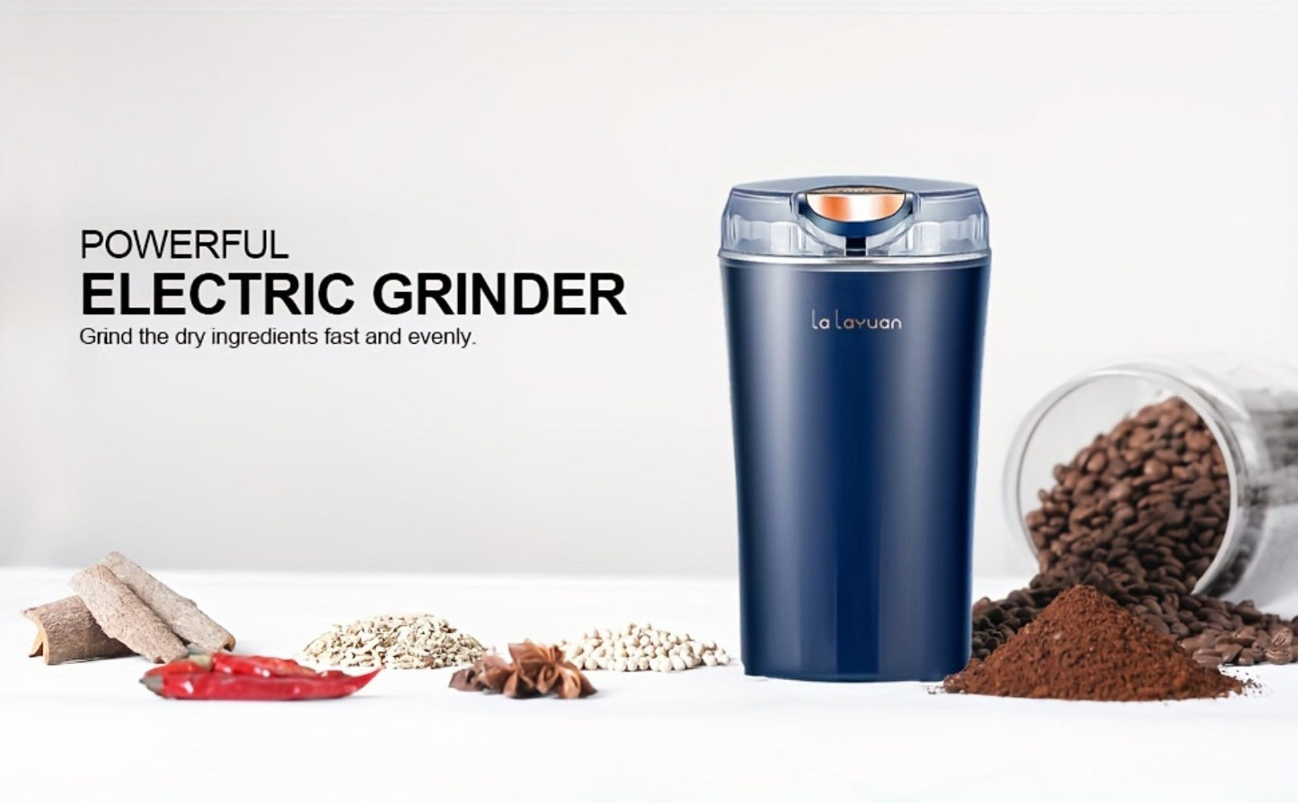 Electric Coffee Grinder 200W | Quiet Spice Grinder | 80g Large Capacity 12 Cups | 304 Stainless Steel Blade | One-Touch Operation | Grinds