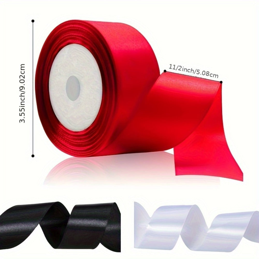 Satin Ribbon 1.5 Inch Wide – 8 Rolls 200 Yards Assorted Colors, Solid Color Silk Ribbon for Gift Wrapping, Hair Bows, Wedding, Party