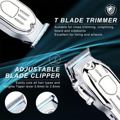 T-Blade Trimmer Set 2 or 3 Piece - USB Rechargeable Hair Clipper Beard Trimmer & Sideburns Shaver