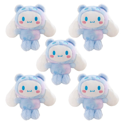 Sanrio Tie Dye Plush Set of 5, Kawaii Hello Kitty Kuromi My Melody Cinnamoroll Gudetama Stuffed Animals