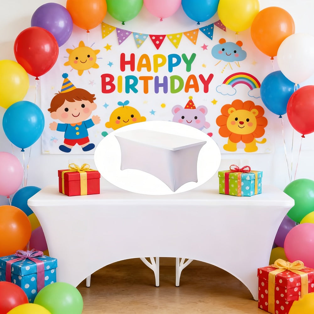 Spandex Tablecloth for 6 ft Rectangle Tables, Elastic Fitted Table Cover for Events, Parties, Weddings & Banquets