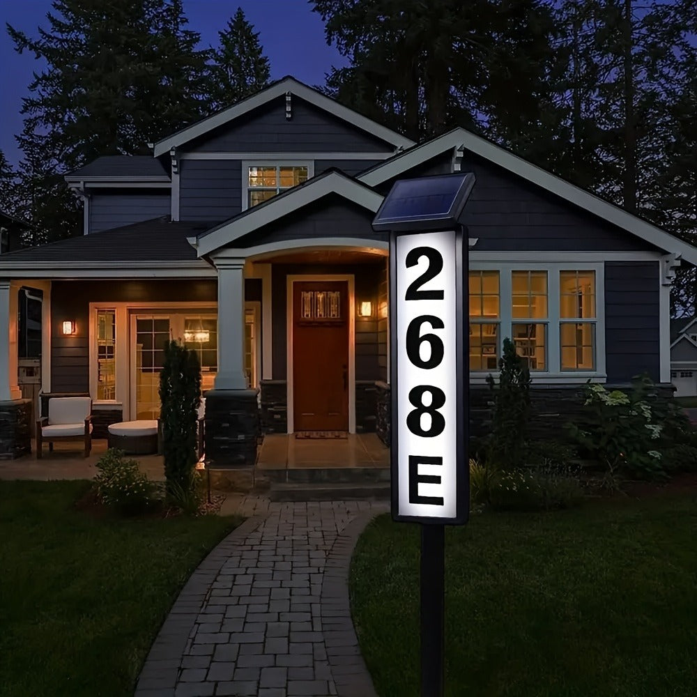 Solar House Number Light LED, DIY Address Sign with 38 LEDs, Switchable & Cool White, 270° Solar Panel