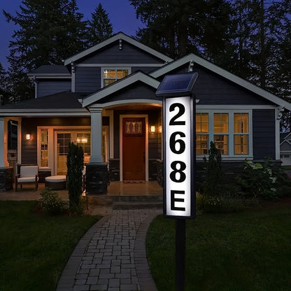 Solar House Number Light LED, DIY Address Sign with 38 LEDs, Switchable & Cool White, 270° Solar Panel