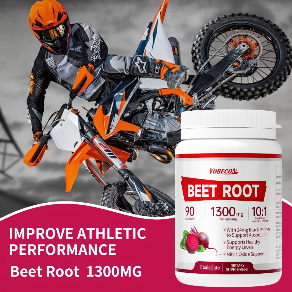 Beet Root Capsules 1300mg High Strength Vegetarian - Natural Nitric Oxide, Blood Flow for Bath Time, Home Spa and Personal Care