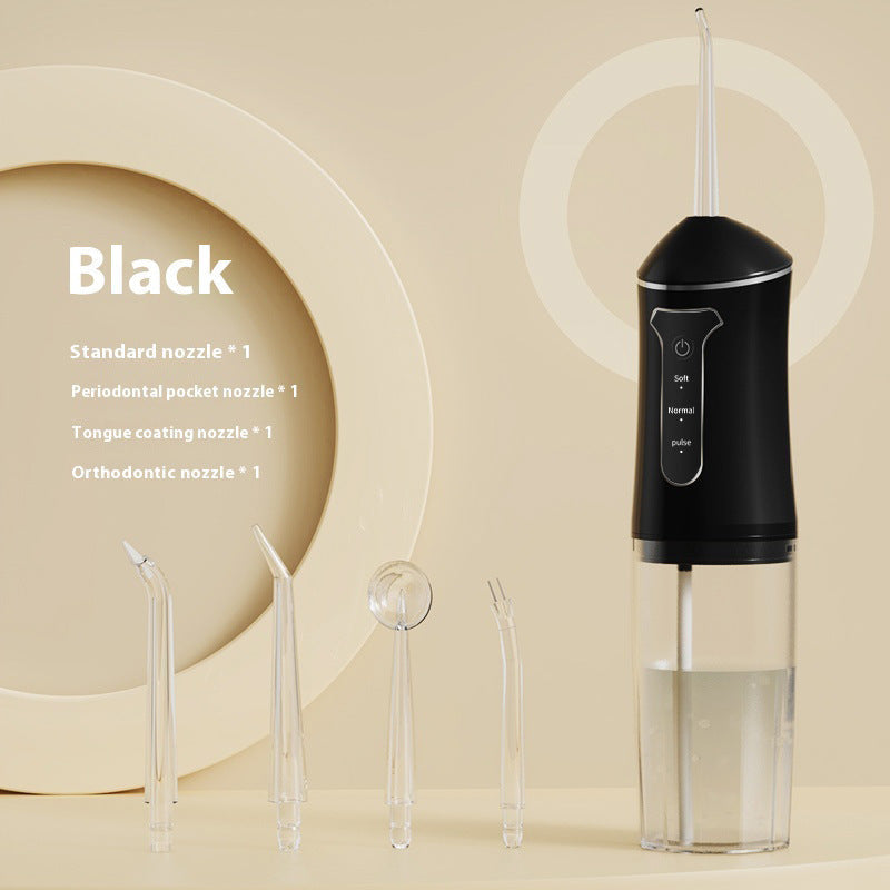 Water Flosser Cordless Three-Mode Oral Irrigator with Four Nozzles, USB Charging and Pink, Purple, Black or White Options