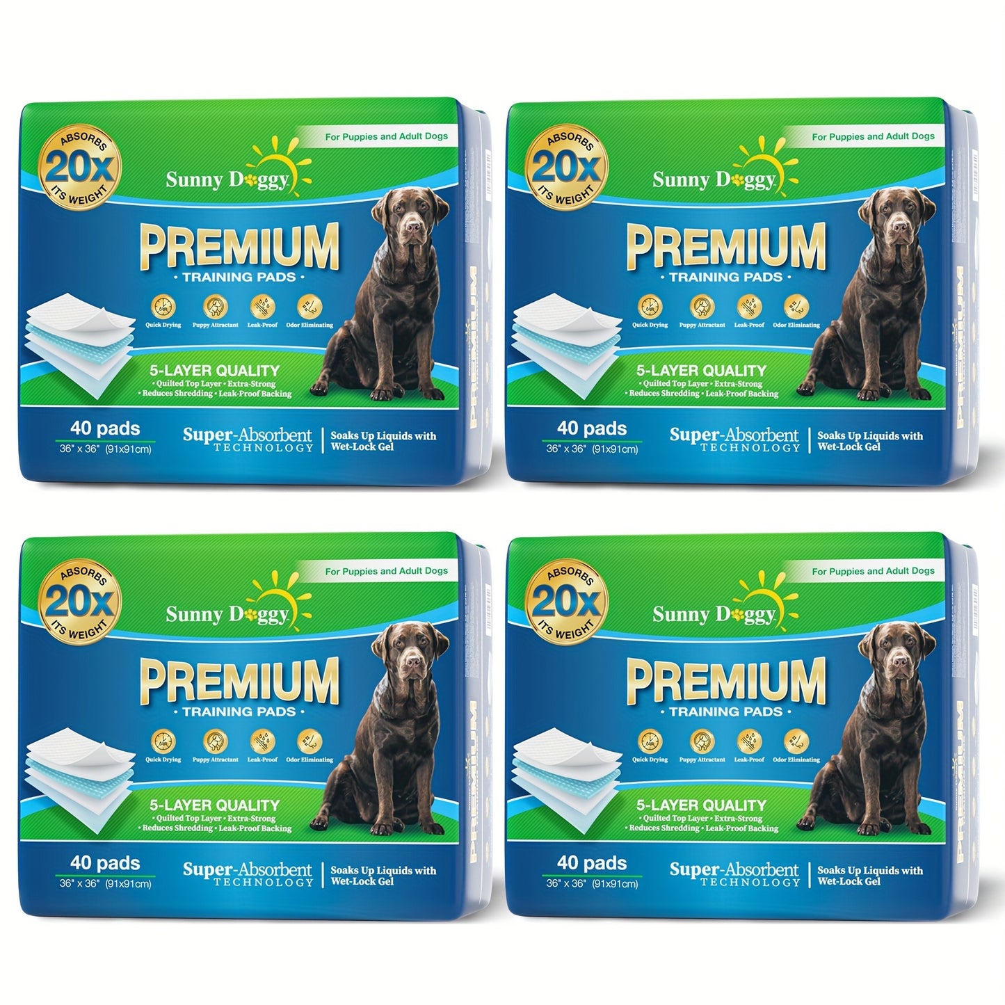 Puppy Pads Extra Large Bulk Pack – Disposable Dog Pee Pads with Upgraded Odor Control, Super Absorbent Leak-Proof Potty Training Pads