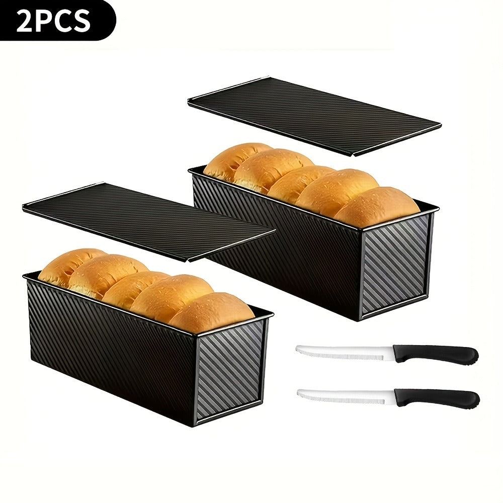Pullman Loaf Pan with Lid, Extra Large 12.3x4.7x4.3 Inch Sandwich Bread Pan with Vent Holes