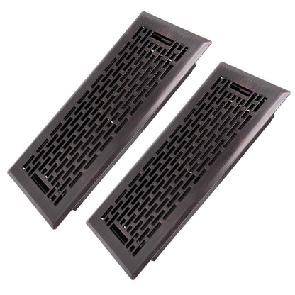 Floor Vent Register Cover 4x10 Inch Walkable Steel Decorative Air Vent Grille Adjustable for Entryways, Bedrooms and Living Spaces