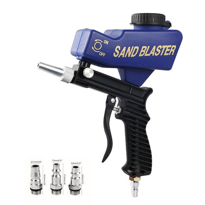 Sandblasting Gun 90PSI Portable Adjustable Flow 7.0cfm 6.5mm Nozzle Gravity Spray Tool for Entryways, Bedrooms and Living Spaces