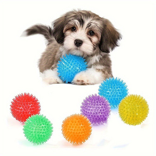 Squeaky Dog Balls for Teeth Cleaning & Training 12 Pack Durable Rubber Chew Toy Balls – Safe No Battery Design for Small to Medium Dogs