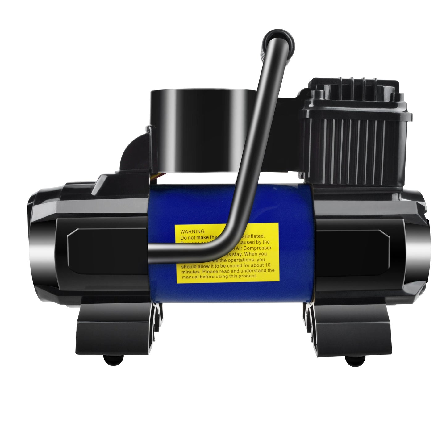150 PSI 12V Tire Inflator with Analog Pressure Gauge, Carry Bag, Hose Accessories and Yellow or Blue Housing