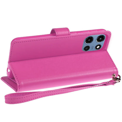 Moto G 5G 2025 Wallet Case PU Leather Folio with 5 Card Slots Cash Pocket Magnetic Closure Kickstand for Motorola Moto G 5G 2025