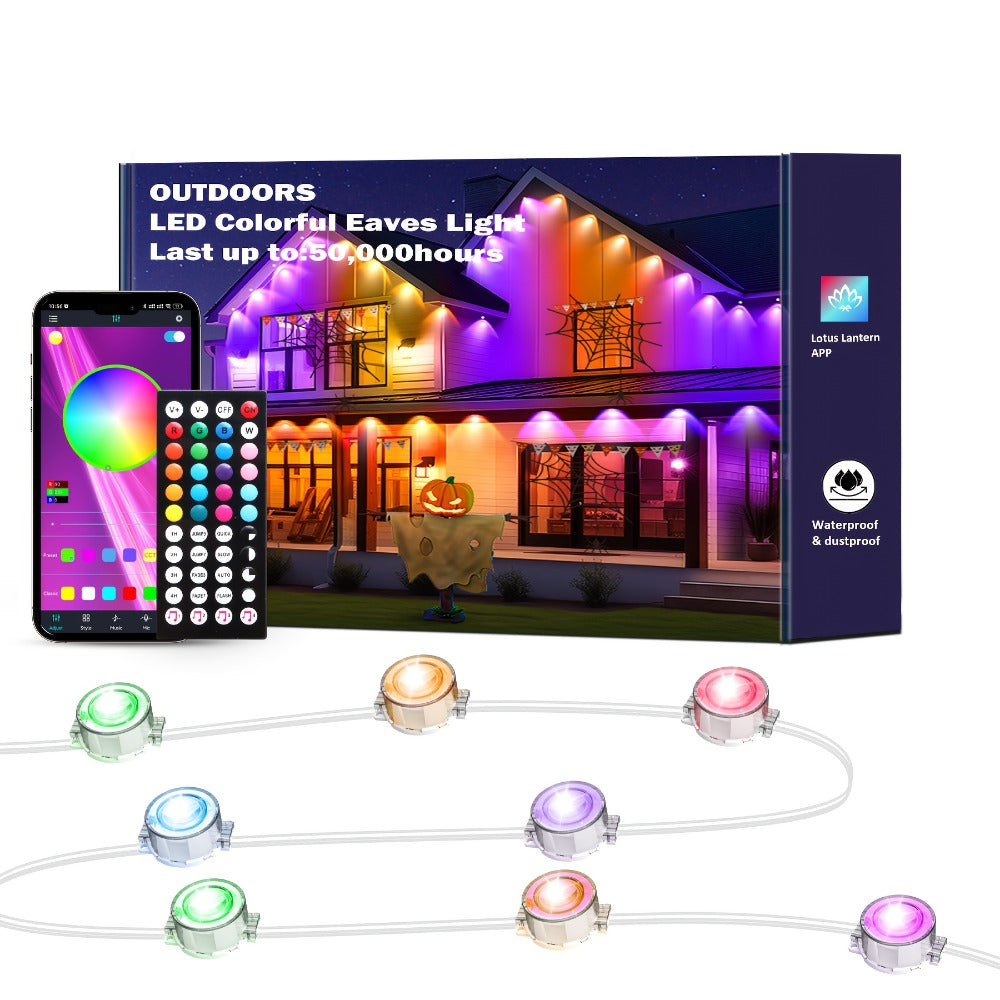 Permanent Outdoor Lights for Eaves RGB Color Changing, Music Sync, Dimmable, Timer, Multicolor & White