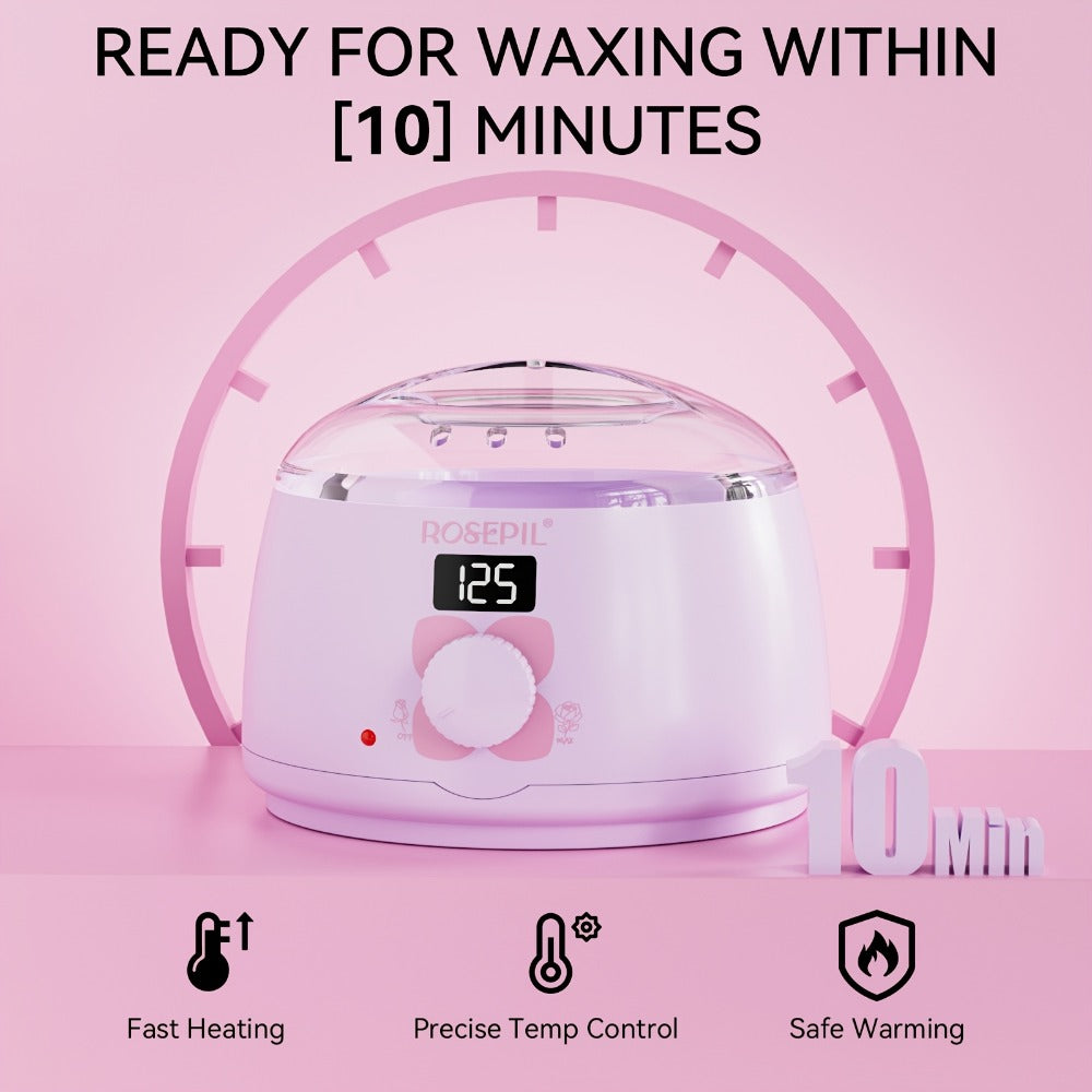Wax Hair Removal Kit Digital Wax Pot with 6 Wax Bead Packets – Smart Temperature Control Salon-Grade Waxing Set for Body Bikini Face Legs