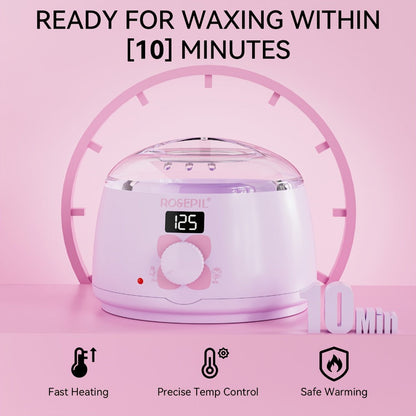 Wax Hair Removal Kit Digital Wax Pot with 6 Wax Bead Packets – Smart Temperature Control Salon-Grade Waxing Set for Body Bikini Face Legs