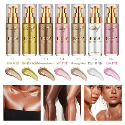 Liquid Luminizer Set of 2 Shimmer Highlighter for Face and Body Glow – All-in-One, for Makeup, Travel and Everyday Vanity Use