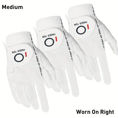 Wet Weather Golf Gloves Rain Grip 3-Pack for Men | Breathable Water-Resistant Golf Gloves for Left & Right Hand