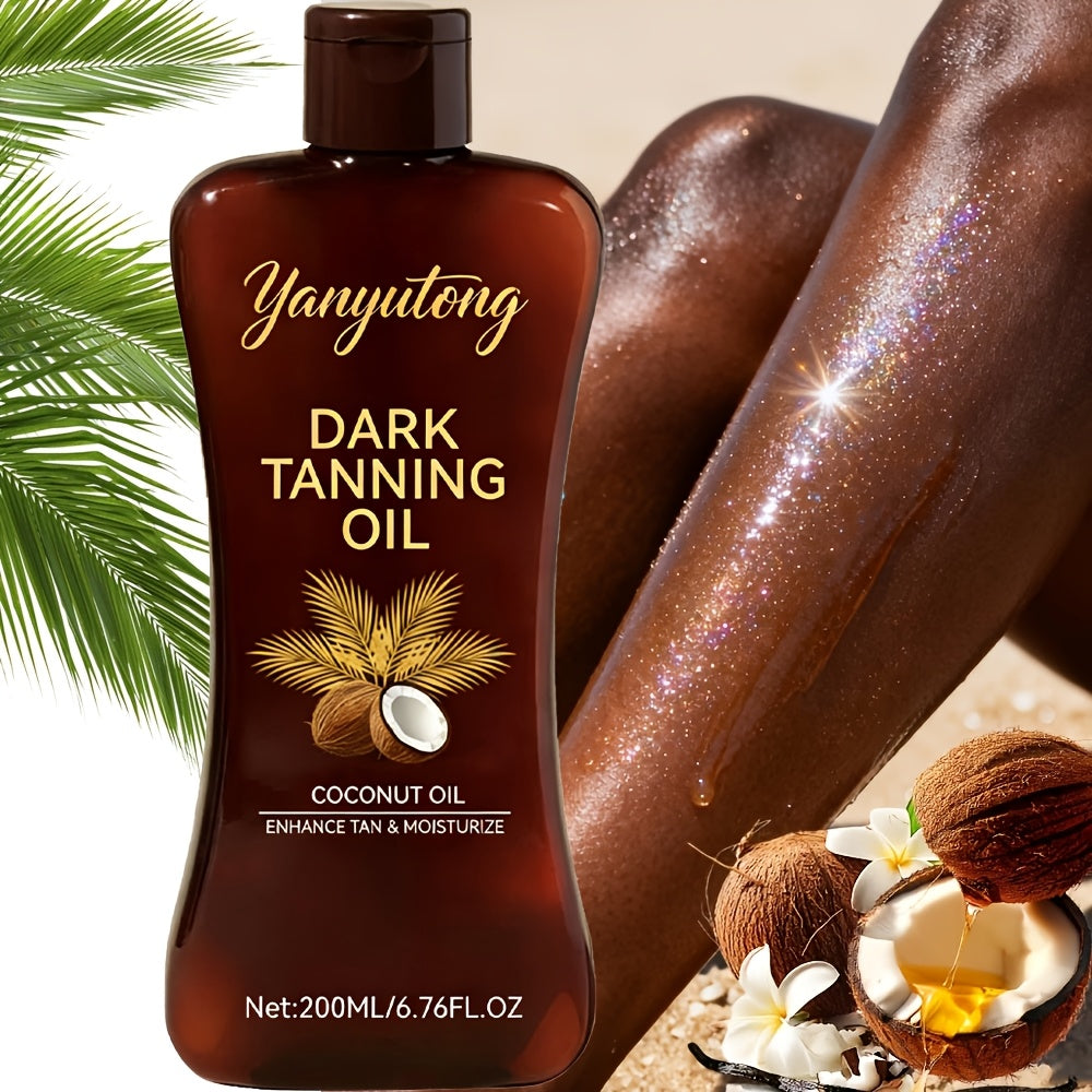 Sun Tanning Oil 200ml – Deep Golden Tan Accelerator Body Oil for Beach & Outdoor, Moisturizing & Nourishing Summer Skin Care for All Skin