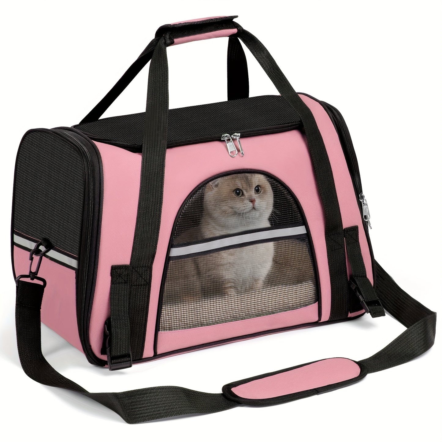 Foldable Cat Carrier Backpack | Airline Approved Collapsible Pet Travel Bag for Cats & Dogs, Spacious Ventilated Design