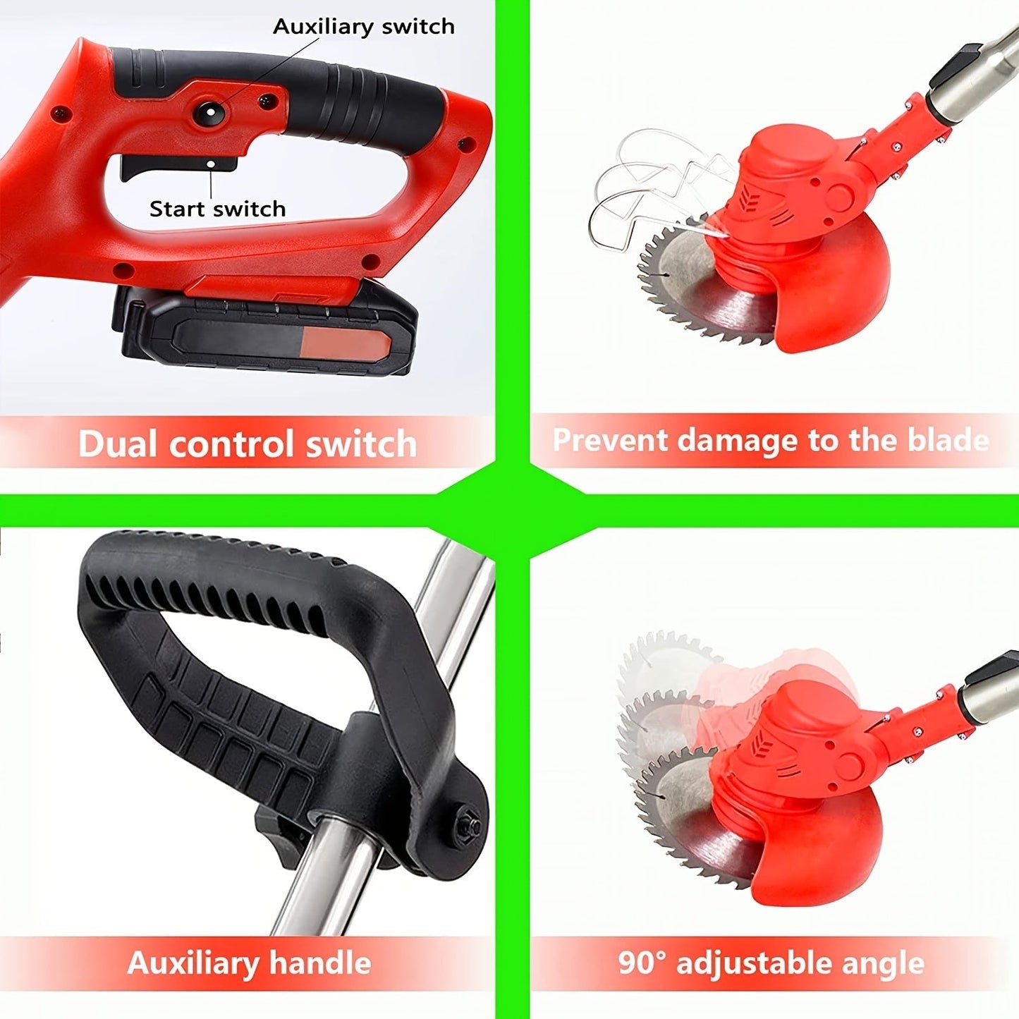 Cordless Electric Weed Wacker, Handheld Lawn Trimmer Garden Yard for Garden, Patio and Yard Use