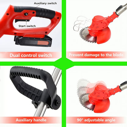Cordless Electric Weed Wacker, Handheld Lawn Trimmer Garden Yard for Garden, Patio and Yard Use