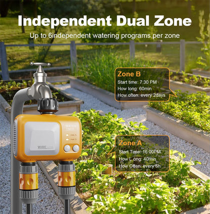 WiFi Hose Timer Dual Outlet Smart | App Control Garden Lawn Irrigation