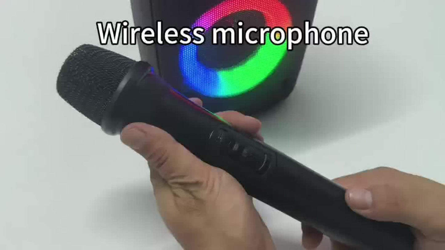 HY-3317 Party Speaker with Disco Lights & Microphone, Large Portable Subwoofer Outdoor Wireless Speaker