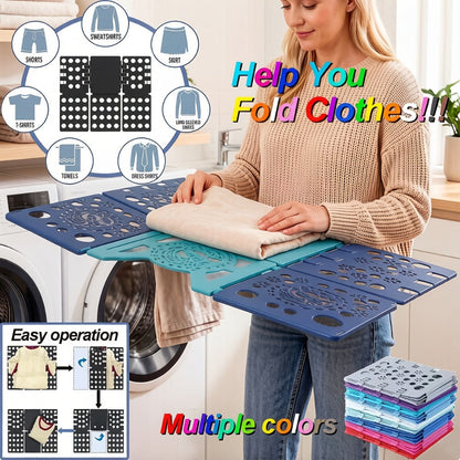 Clothes Folding Board Plastic Laundry Folder with Alignment Guide – Fast & Easy T-Shirt Folder, Ergonomic Closet Organizer for Neat Clothes