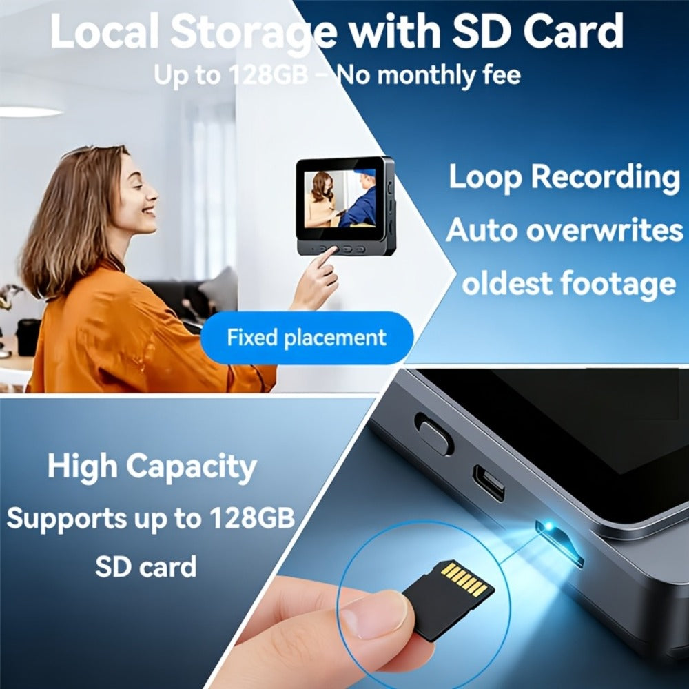 170° Wide Angle Video Doorbell Camera 1080P with 4.3" HD Monitor - No WiFi No App No Subscription