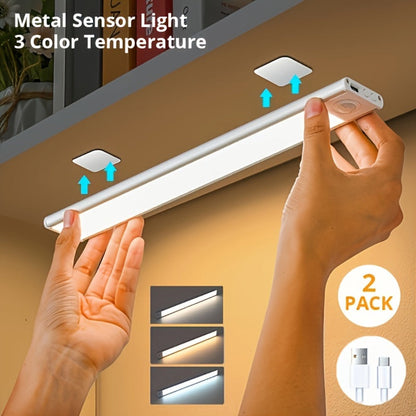 LED Motion Sensor Light USB-C Rechargeable 3 Color Temperatures Stepless Dimming Wireless for Entryways, Bedrooms and Living Spaces