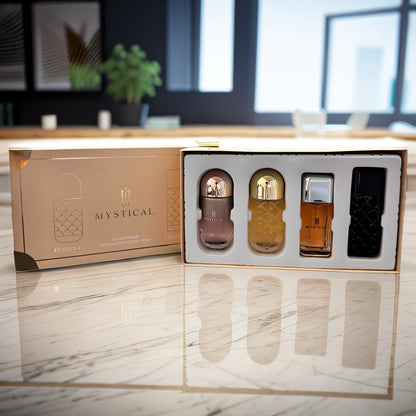 Women's Perfume Gift Set 4 Piece Travel Size Spray Kit – MYSTICAL Long Lasting Fresh Floral Scent Unisex Fragrance for Her Birthday
